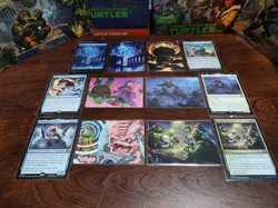 Set of 6 MtG Teenage Mutant Ninja Turtles Cards w/ Matching Art Series Card - Image 1