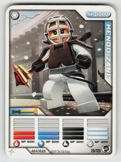 2012 LEGO Ninjago TCG - KENDO ZANE - Non Holo Character Card #20/125 - Image 1