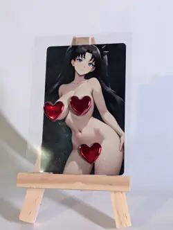 Rin Toshaka Waifu Goddess Metal Card Sexy Doujin Waifu Girl Anime Card - Image 1