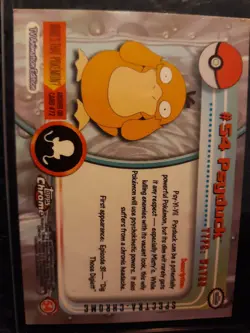 #54 Pysduck SPECTRA-CHROME TV Animation Edition Topps Holo Pokemon Card - Image 2