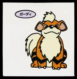 Growlithe Daiichi Deco Bread Sticker Pokemon Japanese Heavily Played - Image 1