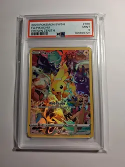Pokemon Pikachu TCG Crown Zenith Holo Full Art Secret Rare Card PSA 9, 160/159 - Image 1