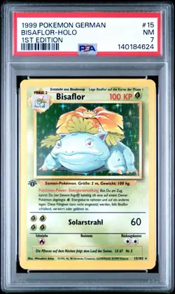 1999 Pokemon German Bisaflor - Holo 1st First Edition PSA 7 - Venusaur 15/102 - Image 3
