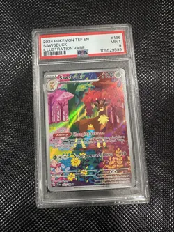 Sawsbuck Illustration Rare 2024 Pokemon Temporal Forces TEF #166 PSA 9 - Image 1