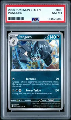 2025 POKEMON JTG EN-JOURNEY TOGETHER #099 PANGORO PSA 8 - Image 1