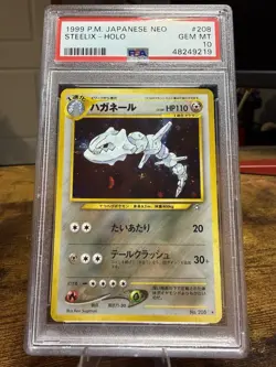 Steelix Holo Neo Genesis 2000 Japanese #208 PSA 10 Pokemon WOTC - Image 2