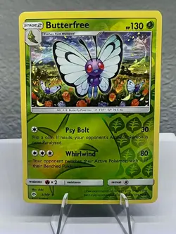 Pokemon TCG Butterfree Sun & Moon Base Set 3/149 Reverse Holo Rare - Image 1
