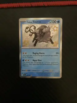Paldean Tauros (Water) - 120/091 - Shiny Rare Paldean Fates Pokemon TCG - NM - Image 1