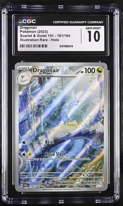 CGC 10 GEM MINT Pokemon Dragonair 181/165 Scarlet & Violet 151 Illustration Rare - Image 1