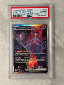 Pokemon Team Rocket's Mewtwo ex 231/182 SIR Destined Rivals PSA 10 - Image 1