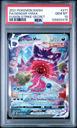POKEMON 2021 GENGAR VMAX SWORD & SHIELD FUSION STRIKE #271 PSA 10 - Image 1