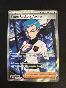 Team Rocket's Archer 223/182 Pokemon Destined Rivals Ultra Rare Full Art Holo NM - Image 1