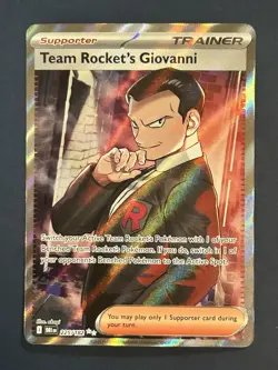 2025 Pokemon Destined Rivals Team Rocket's Giovanni #225/182 Ultra Rare Trainer - Image 1