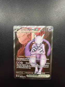 Team Rockets Mewtwo EX Pokemon Destined Rivals 213/182 Ultra Rare Full Art SV - Image 1