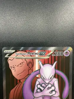Team Rockets Mewtwo EX Pokemon Destined Rivals 213/182 Ultra Rare Full Art SV - Image 2