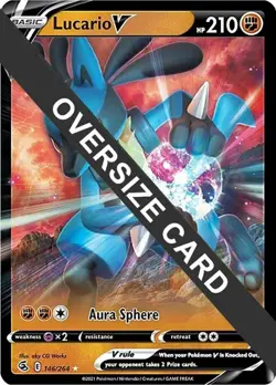 Moderately Played, English Pokemon Holo Lucario V - 146/264 - Oversized Promo Po - Image 1