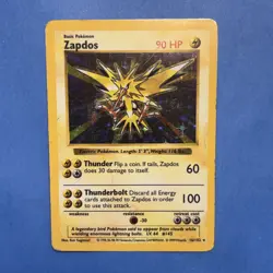 Pokemon TCG Zapdos Shadowless 16/102 Holo Base Set - Image 1