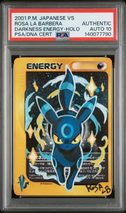 2001 POKEMON JPN VS DARKNESS ENERGY-HOLO ROSA LA BARBERA PSA AUTHENTIC AUTO 10 - Image 1