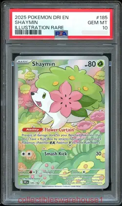 Pokemon Destined Rivals Shaymin 185 PSA 10 - Image 1