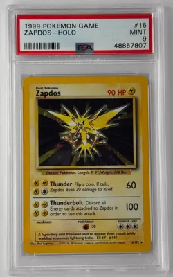 ZAPDOS-HOLO PSA 9 1999 POKEMON BASE SET UNLIMITED #16 - Image 1