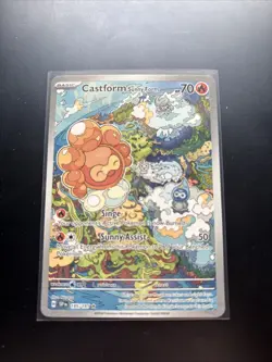 Pokemon TCG Castform Sunny Form 195/191 Surging Sparks Illustration Rare - Image 1