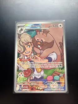 Pokemon TCG Arven's Greedent 205/182 Destined Rivals Illustration Rare *NM* - Image 1