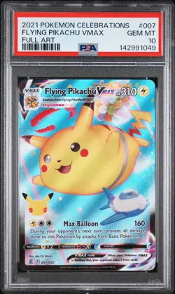 Pokemon Flying Pikachu VMAX 007/025 Celebrations Holo PSA 10 - Image 1