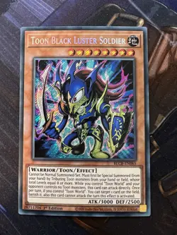 Toon Black Luster Soldier - BLCR-EN065 Secret Rare 1st Edition LP - Image 1