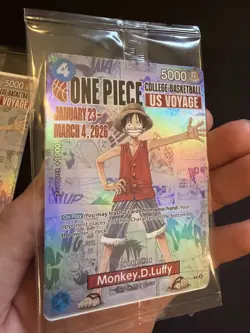 TWO! Monkey.D.Luffy (055) NCAA Basketball US Voyage) P-055 One Piece Promo - Image 2