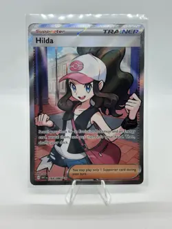 Pokemon TCG Trainer Hilda Full Art Rare Holo Card Black Bolt White Flare - Image 1