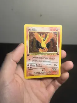 Pokemon Moltres Holo Rare TCG Card 12/62 Fossil 1st Edition - Image 3