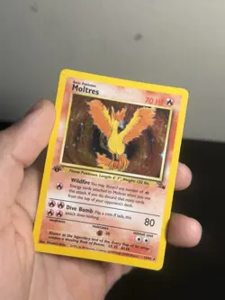 Pokemon Moltres Holo Rare TCG Card 12/62 Fossil 1st Edition - Image 5