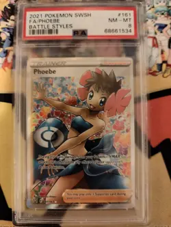Phoebe 161/163 PSA 8 Battle Styles Full Art Pokemon Card - Image 1