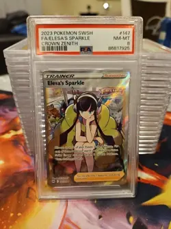 PSA 8 Pokemon Elesa's Sparkle #147 Full Art Crown Zenith 2023 Card Mint English - Image 1