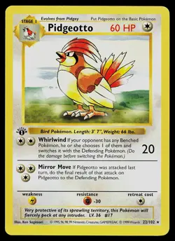 Pokemon Card - Pidgeotto 1st Edition Base Set Shadowless 22/102 - Image 1