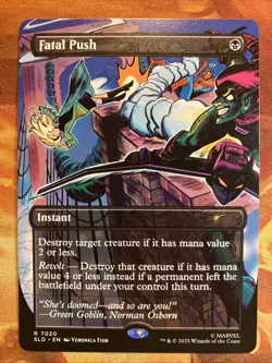 MTG Borderless Fatal Push (7020) Secret Lair: X Marvel's Spider-Man Near-Mint!! - Image 1