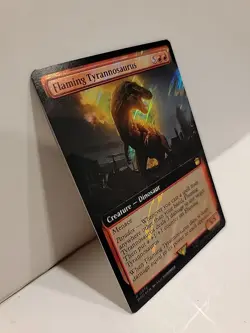 FLAMING TYRANNOSAURUS, Extended Art, Surge Foil, MTG, Dr Who, R 976, NM - Image 4