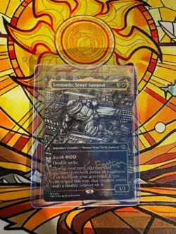 MTG TMNT Leonardo, Sewer Samurai #301 — Borderless Gold-Stamped Signature - Image 1