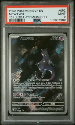 2023 POKEMON SVP EN-SV BLACK STAR PROMO 151 ULTRA-PREM COLL #052 MEWTWO PSA 9 - Image 1