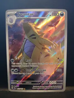 Pokemon TCG Tyranitar Illustration Rare 222/193 Sv02: Paldea Evolved Holo Card - Image 1