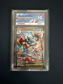Pokemon TCG Mega Evolution Mega Lucario ex 179/132 ACE 10 Perfect Subgrades - Image 1