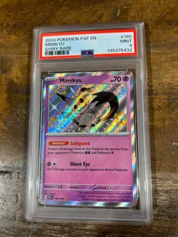 POKEMON 2024 Paldean Fates Shiny Rare MIMIKYU #160 PSA 9 Mint RARE - Image 1