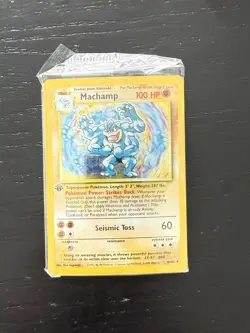 1999 Pokemon Base Set 1st Edition Machamp 8/102 Holo Factory Sealed WOTF Vintage - Image 1