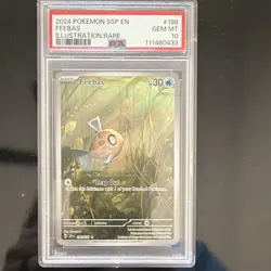 Pokemon Feebas 198/191 Sv08 Surging Sparks Illustration Rare Holo English PSA 10 - Image 1