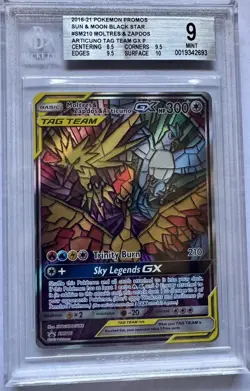 BGS 9 - Moltres & Zapdos & Articuno GX SM210 Sm Holo MINT CONDITION! Pokemon - Image 1