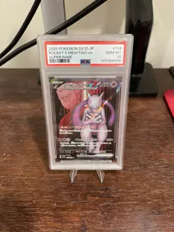 Pokemon Team Rocket's Mewtwo ex Super Rare Holo Sv10 114/098 PSA 10 Japanese - Image 1