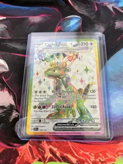 Pokemon Cyclizar Ex Sv08: Surging Sparks 228/191 Ultra Rare Holo 210 HP Full Art - Image 1