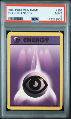 1999 POKEMON BASE SET UNLIMITED #101 PSYCHIC ENERGY PSA 9 - Image 1