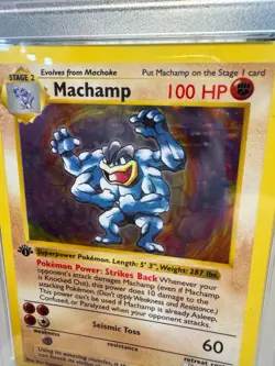 1999 Pokemon Machamp Holo Shadowless 1st Edition Base Set 8/102 PSA 6 EX-MT - Image 2