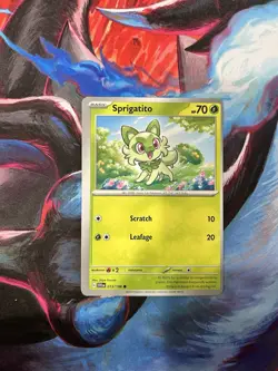 Pokemon Tcg Sprigatito Miscut Error 013/198 Scarlet & Violet Base Set - Image 1
